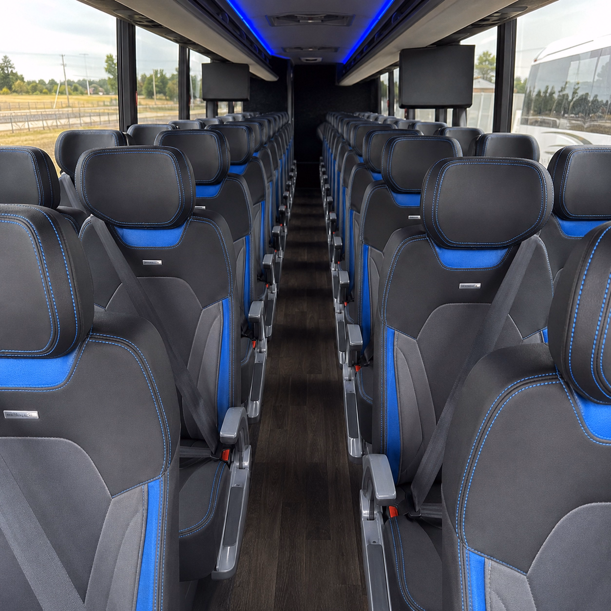 boca raton charter bus services interior