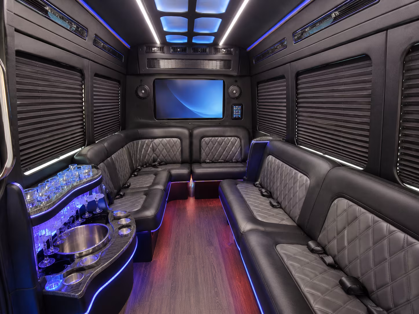 boca raton party bus interior